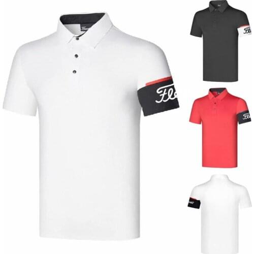 Mens Golf T-shirt Summer Sports Golf Apparel Short Sleeve Shirt Quick Dry Breathable Polo Shirts for Men