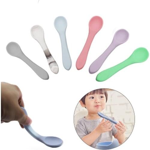 Baby Soft Silicone Spoon Feeding Set Kid Dishes Utensils Infant Feeding Accessories Spoon Silicone Tableware Childrens Goods