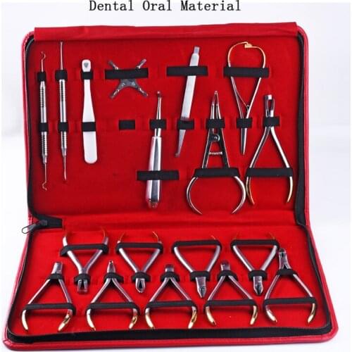 18 Piece Orthodontic Set, Oral Technician Orthodontic Tool Set, Dental Stainless Steel Full Instrument Set