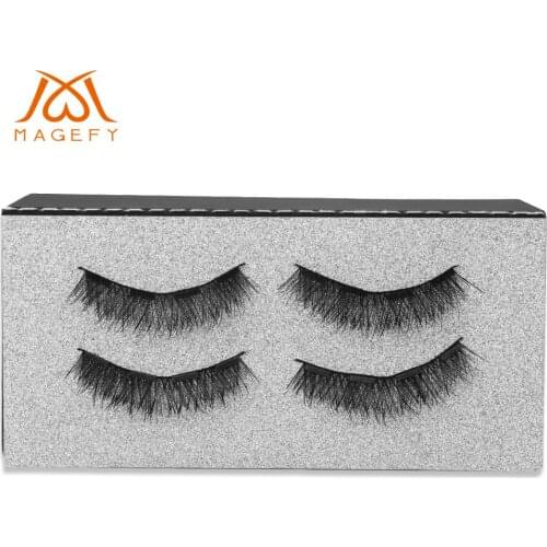False Eyelashes Magnetic Natural 2 pairs Magnets Set Natural Long Wearing Without Glue Long Lasting Multiple Magnetic Eyelashes