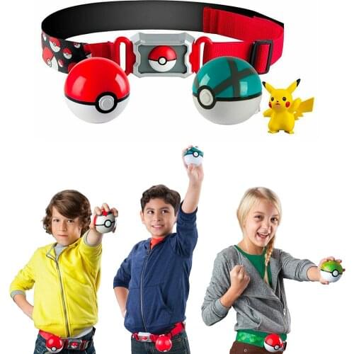 Genuine Pokemon Elf Ball Belt Pikachu Pokeball Pocket Monster Variant ModelToy Set cosplay Action Figure Model Kids Toy gift
