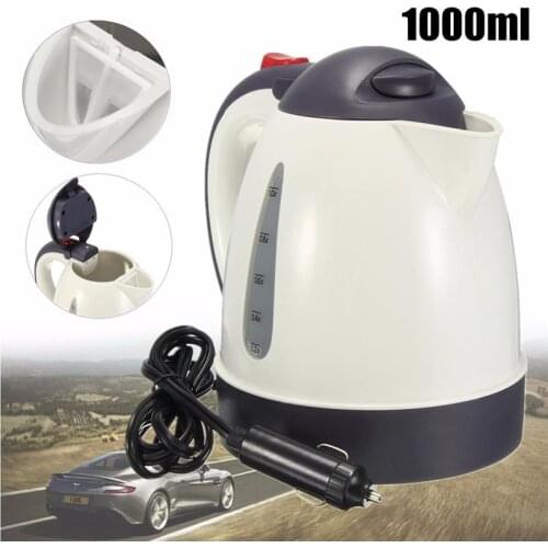 NHBR 1000ML Car Hot Kettle Portable Water Heater Travel Auto for Tea Coffee 304 Stainless Steel Large Capacity Vehicle