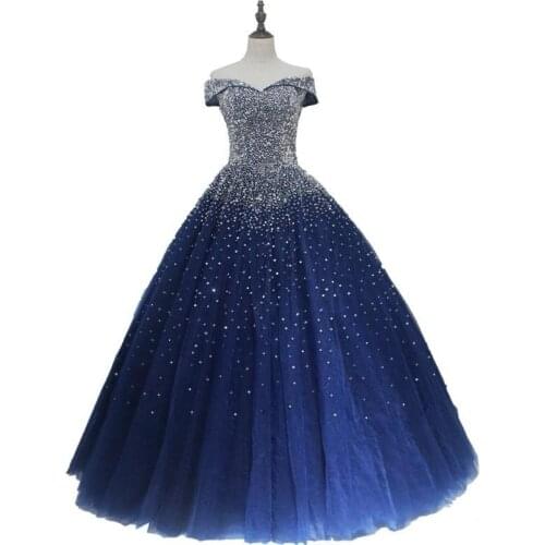 New Quinceanera Dresses 2020 Vestidos De 15 Años Full Crystal Beads Tulle Sweet 16 Ball Gowns Debutante Party Dress