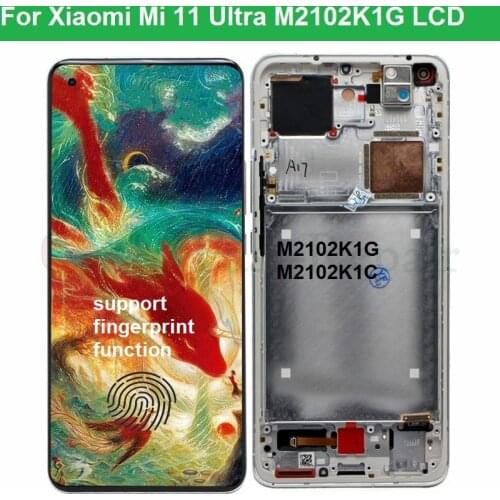 6.81''Original AMOLED For Xiaomi mi 11 ultra LCD Display Touch Panel Screen Digitizer+frame For Xiaomi11 Ultra M2102K1G LCD