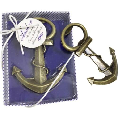 50pcs/lot beach theme alloy bronze anchor beer bottle opener wedding souvenirs guests