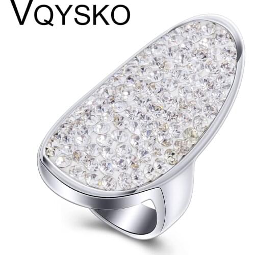 Drop Shipping Fashion Crystal Jewelry Rings For Women Wholesale Full size Stainless Steel Ring for Wedding Party