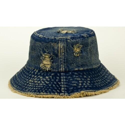 Spring Summer Unisex Jeans Bucket Hat For Women Men Wash Outdoor Casual Denim Sun Hats Cowboy Hat Bob Caps Female