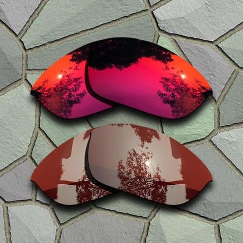 Violet Red&Bronze Brown Sunglasses Polarized Replacement Lenses for Oakley Half Jacket 2.0