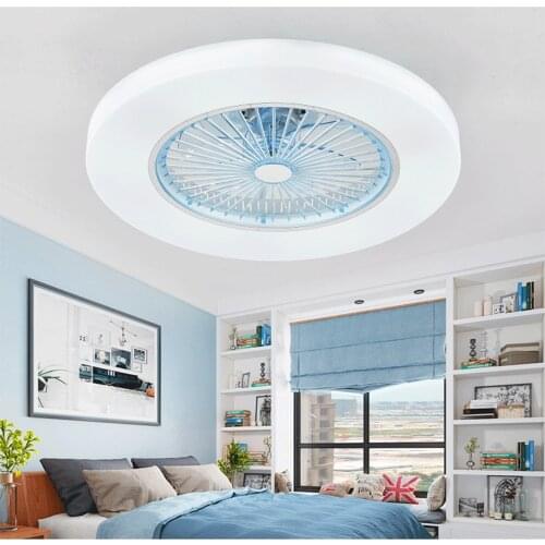 Led ceiling fan lamp with remote control 58cm invisible leaf modern simple household decorative lighting