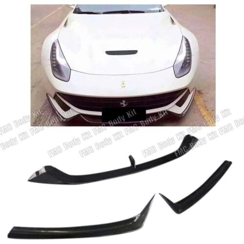 High Quality Carbon fiber Bumper Front Lip Diffuser Spoiler Protector Cover For Ferrari F12 Berlinetta 2013-2017 3 pieces 1set