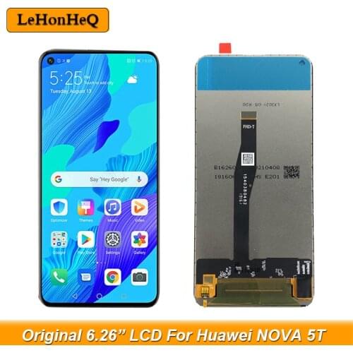 Original 6.26'' for Huawei Nova 5T YAL-L21 L61A L71A LCD Screen+Touch Display Digitizer Replacement With Frame