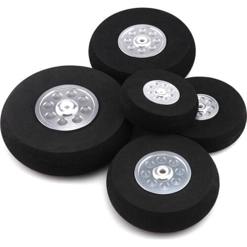 1 Pair 3/3.5/4/4.5/5/5.5/6/7/8 Sponge Wheel with Dia-Casting Aluminum Hub for RC Airplane Parts