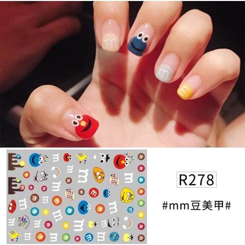 10Pcs Colorful Abstract Nail Sticker Applique Different Pattern Fruit Geometric Summer Water Sticker Mixed Manicure Slider