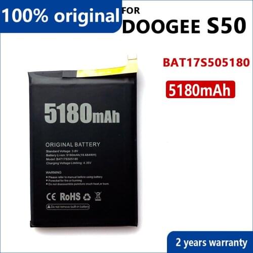 100% Genuine Batteria S50 5180mAh For Doogee Battery Phone Replacement Battery For Doogee S50 BAT17S505180 with tracking number