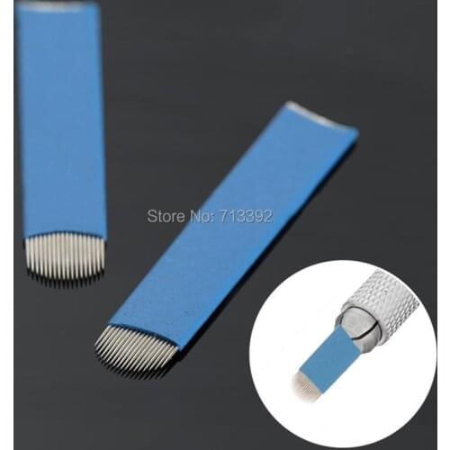 100pcs *18U Shaped Manual Permanent Makeup Embroidery Microblading Needles