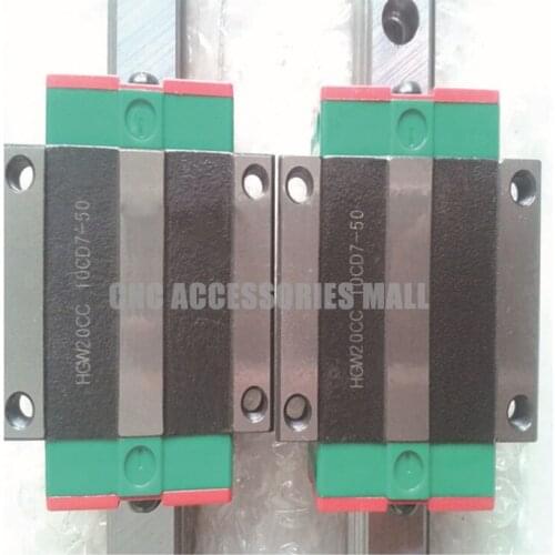 2PCS HIWIN linear carriage HGW20CC Flange blocks for HGR20 guide rails