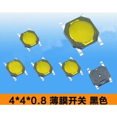 4*4*0.8/1mm 4 Pins SMT Membrane Switch SMD Mini Black Tactile Touch Tact Push Button Switch