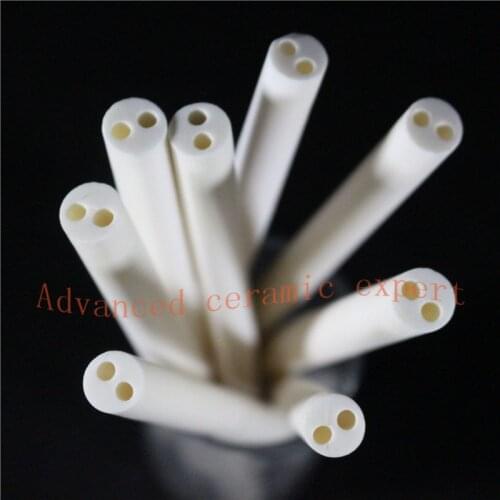 99.5%Al2O3 High Thermal Corundum Tube 2.5*0.7*10mm/Round Double-Bore Alumina Tube/Insulating Ceramics For Thermocouple Sensors