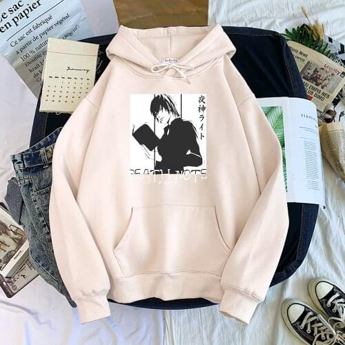 Anime DEATH NOTE Yagami Light Hoody Man Creativity Crewneck Sweatshirt Pattern Pocket Hoodies Street O-Neck Pullover Hoody Male