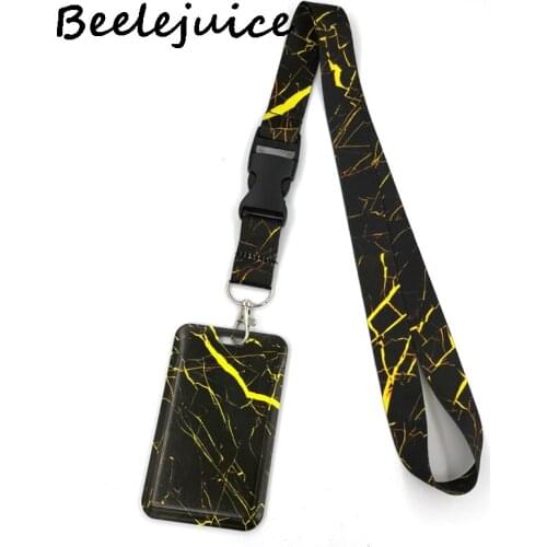 12sets Marble pattern Key lanyard Car KeyChain ID Card Pass Gym Phone Badge Kids Key Ring Holder Jewelry Accessories Decorations