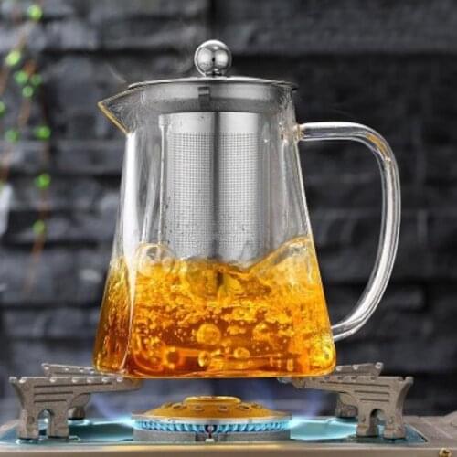 Kung Fu Puer Oolong Tea Set Glass Teapot with Stainless Steel Heat Resistant High Quality Tea Infuser Filter Flower Tea Kettle