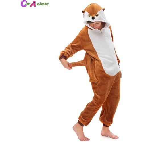Mongoose Children Cartoon Animal Kigurumi Kids Onesies Pajamas Cosplay Costumes For Halloween New Year Carnival Party