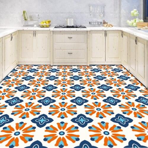 Geometry Floor Stickers Waterproof tile Sticker Kitchen Self Adhesive Wallpaper Creative Wall Stickers Bathroom Room Decor