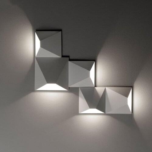 Postmodern Geometric Wall Light Black White DIY Magic Box LED Wall lamp New Design Living Room Bedroom Corridor Hotel Wall Sconc
