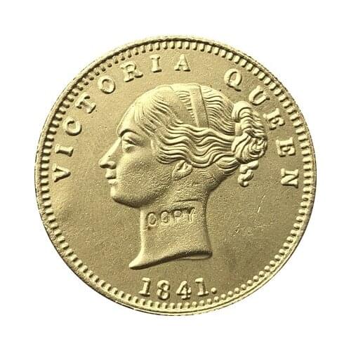 India-British 1 Mohur-Victoria 1841 copy coins 26mm type 1