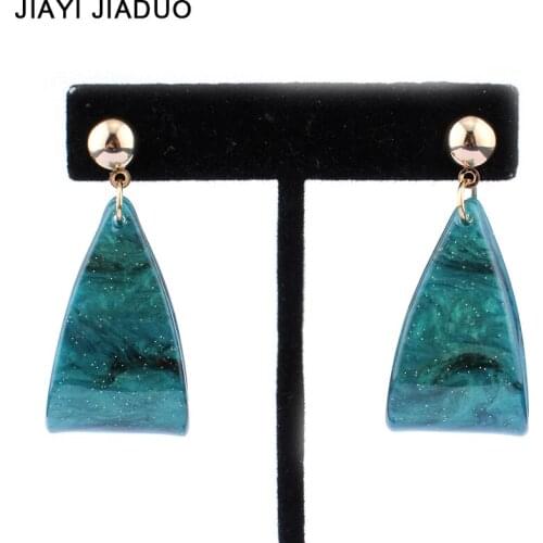 Jiayijiaudo Korean version of the new fashion personality acrylic long earrings lady temperament earrings water droplets earring