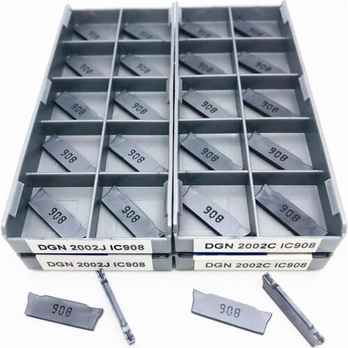 10PCS Grooving Tool DGN2002J 2002C IC908 2MM Grooving Carbide Cutting Tool CNC High Quality Turning Insert DGN Turning Tool
