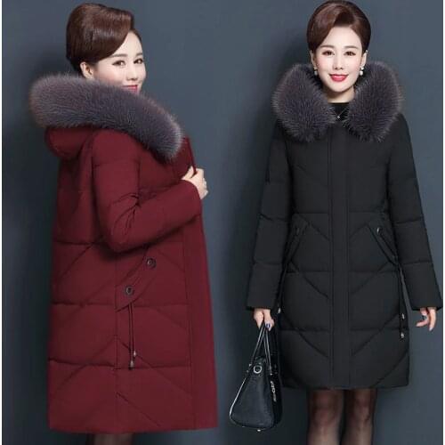 2020 New Winter Womens Jacket Long Coat Fur Collar Hooded Parka Overcoat Thick Warm Cotton Padded Jacket Outwear Plus Size 7XL