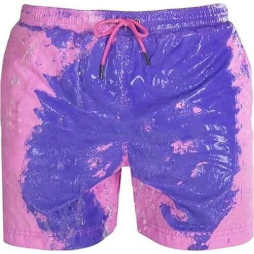 Men Shorts Beachwear Magic Personality Change Beach Shorts Sports Swimming Trunks Mens Swimwear Quick-Drying Swimming Summer