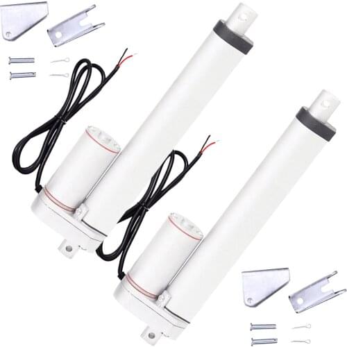 Set of 2pcs 250mm/10inch stroke 12V DC linear actuator&brackets,1500N=150KG load 5.7mm/sec , for electric sofa, bed, window