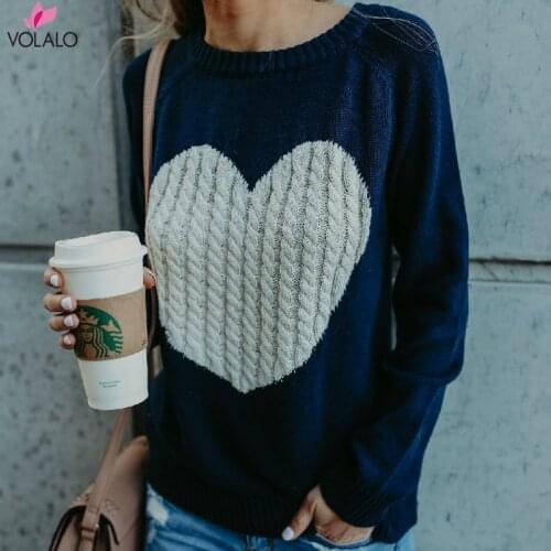 2020 New Womens Wear Fashion Long Sleeved Knitted Sweaters Love Patchwork Sweaters Pullover And Jumpers O-neck Spring Autumn
