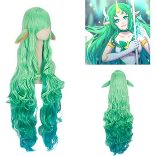 New Wig 100cm LOL Cosplay Soraka Wig Star Guardian Cosplay Props Long Hair Wig for Adult Women Men Masquerade Party