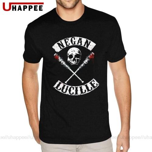 Wholesale Negan Lucille The Walking Dead Tees Shirts Mens Custom Made Short Sleeves Heavy Cotton O-neck T Shirt
