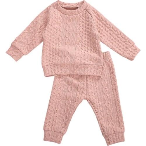 Toddler Autumn Winter Clothes Sets Thicken Long Sleeve Pullovers Top Sweaters Long Pant 2PCS 6M-4Y for Kids Girls Boys