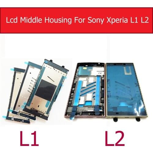Front LCD Middle Frame For Sony Xperia L1 G3311 G3312 G3313 Plate Bezel Housing For Sony L2 H3311 H4311 Screen Chassis Cover