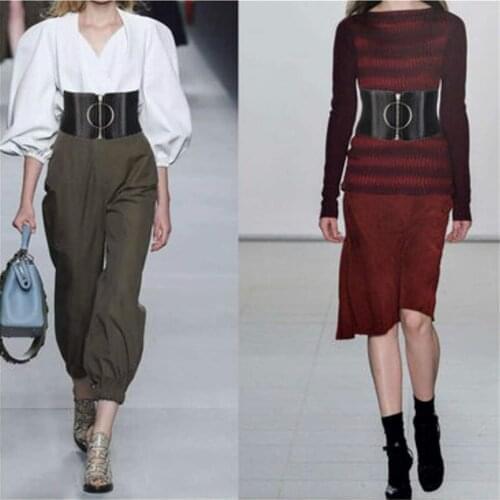 Women Belt Hot Sale High Quality Female Ultra Wide Belt For Women For Dresses Elastic Belts Female Big Met For Dropshipping