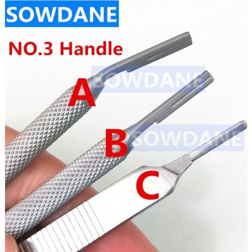 Dental Scalpels Handle No.3 Blade Handle High Quality Germany Stainless steel Dental Oral Hilt 3 models for selection