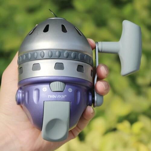 BL45 Fishing Reel 1+1BB Hunting Slingshot Closed Metal Coil Wheel Compound Bow Outdoor with wristband 6#PE line 55M