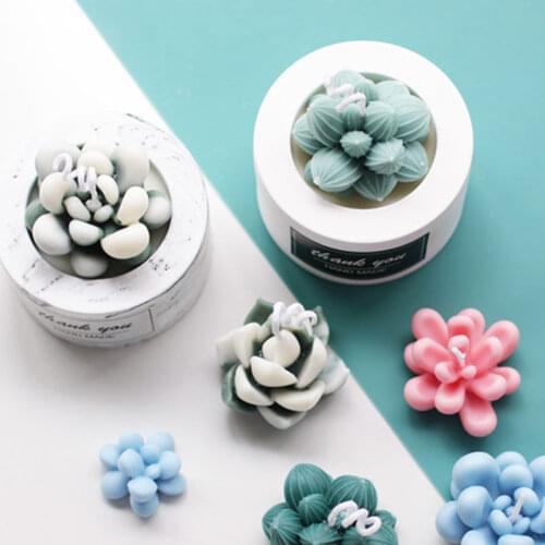 3D Cactus Succulents Silicone Mold For Jelly Chocolate Ice Making Cake Baking Gypsum Wax Concrete DIY Succulents Candle Mould