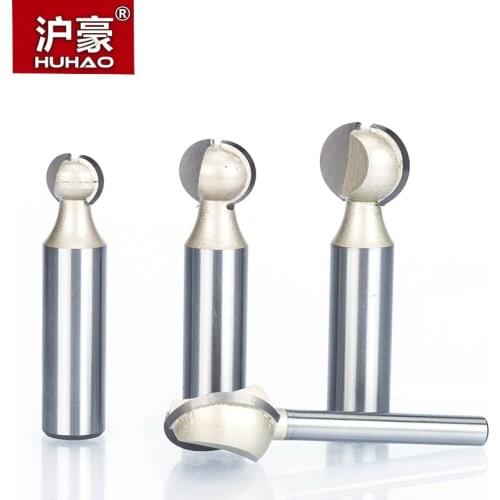 HUHAO 1pc Shank 1/2" 1/4" Round Carving Bit Making Mould CNC Bits For Wood CNC Woodworking Round 3D Engraving Bits