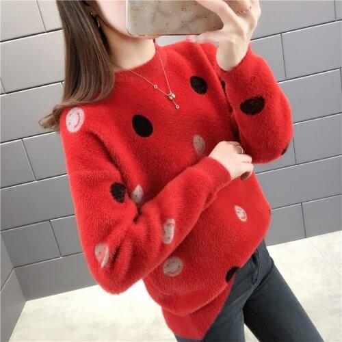 Women Sweater 2021 New Autumn And Winter Short Female Pullover Sweater Knitted Teenage Girl Korean Style Crystal Velvet A55
