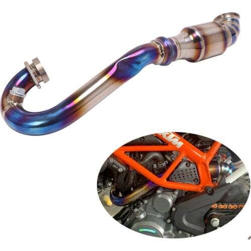 Delete Catalyst Header Mid Link Pipe Motorcycle Blue Titanium Alloy Exhaust Pipe for Duke 390 125 200 250 390 RC390 2017-2020
