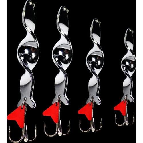 WALK FISH 1PCS 10g 14g 21g 28g Metal Rotating Spinner Spoon Lure Winter Ice Fishing Hard Lure Pesca Peche Treble Hook Tackle