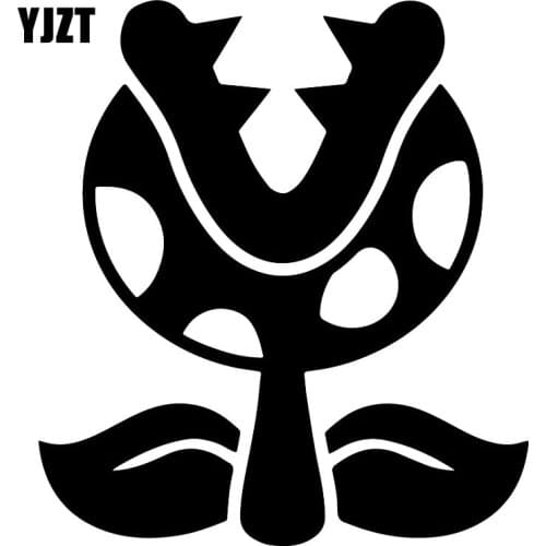 YJZT 14.1X15.8CM Funny Flower Car Tail Decoration Scratched Cartoon Car Sticker C25-0343