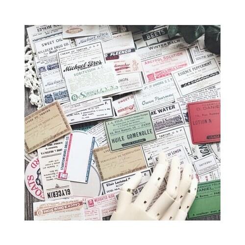 ZFPARTY 70pcs Retro Label Stickers for Scrapbooking Happy Planner/Card Making/Journaling Project