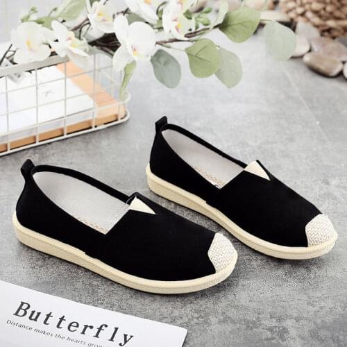 2021 Canvas Women Shoes New Summer Breathable Casual Flat-bottomed Hemp Womens Shoes Korean Cartoon Fisherman Shoes Mules